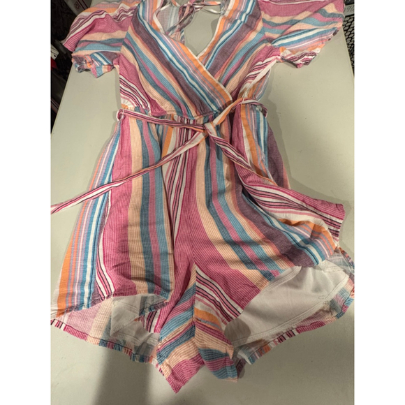 Blue Rain Striped Romper Pink and Blue Size Small - Picture 11 of 11